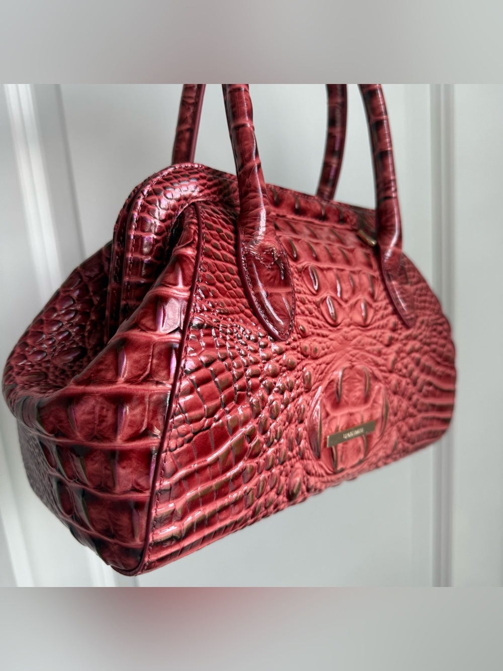 Brahmin Mika Satchel Coquette Vintage Rose Melbourne Leather - Picture 4 of 9